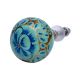 Turquoise Lily Hand Painted Kashmiri Cabinet Knobs